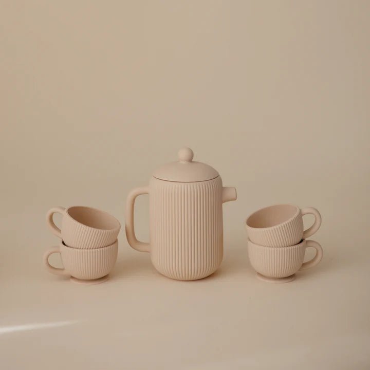 Mushie - Role Play Toys - Silicone Tea Play Set - Shifting Sand - Tummy Time