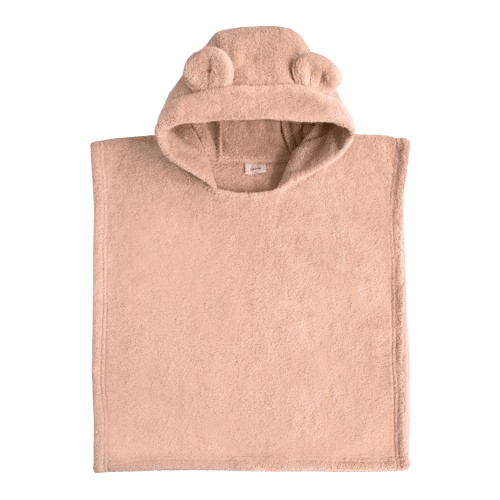 Mushie - Towels & Washcloths - Bear Poncho Towel - Blush - Tummy Time