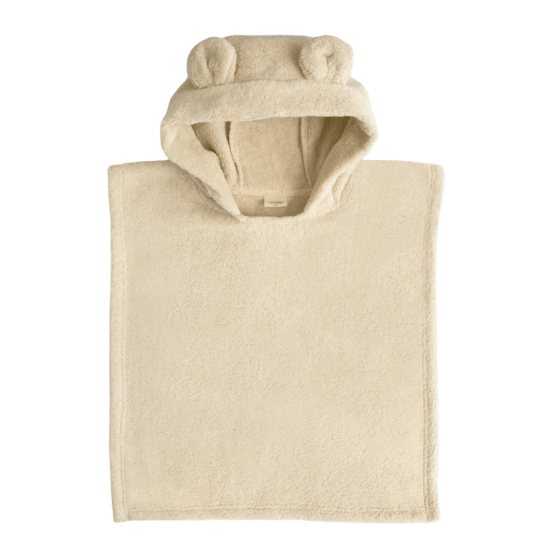 Mushie - Towels & Washcloths - Bear Poncho Towel - Fog - Tummy Time