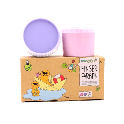 neoGRÜN - Arts & Crafts - 2 - Pack Vegan Finger Paint - Nori - Pink/Violet - Tummy Time