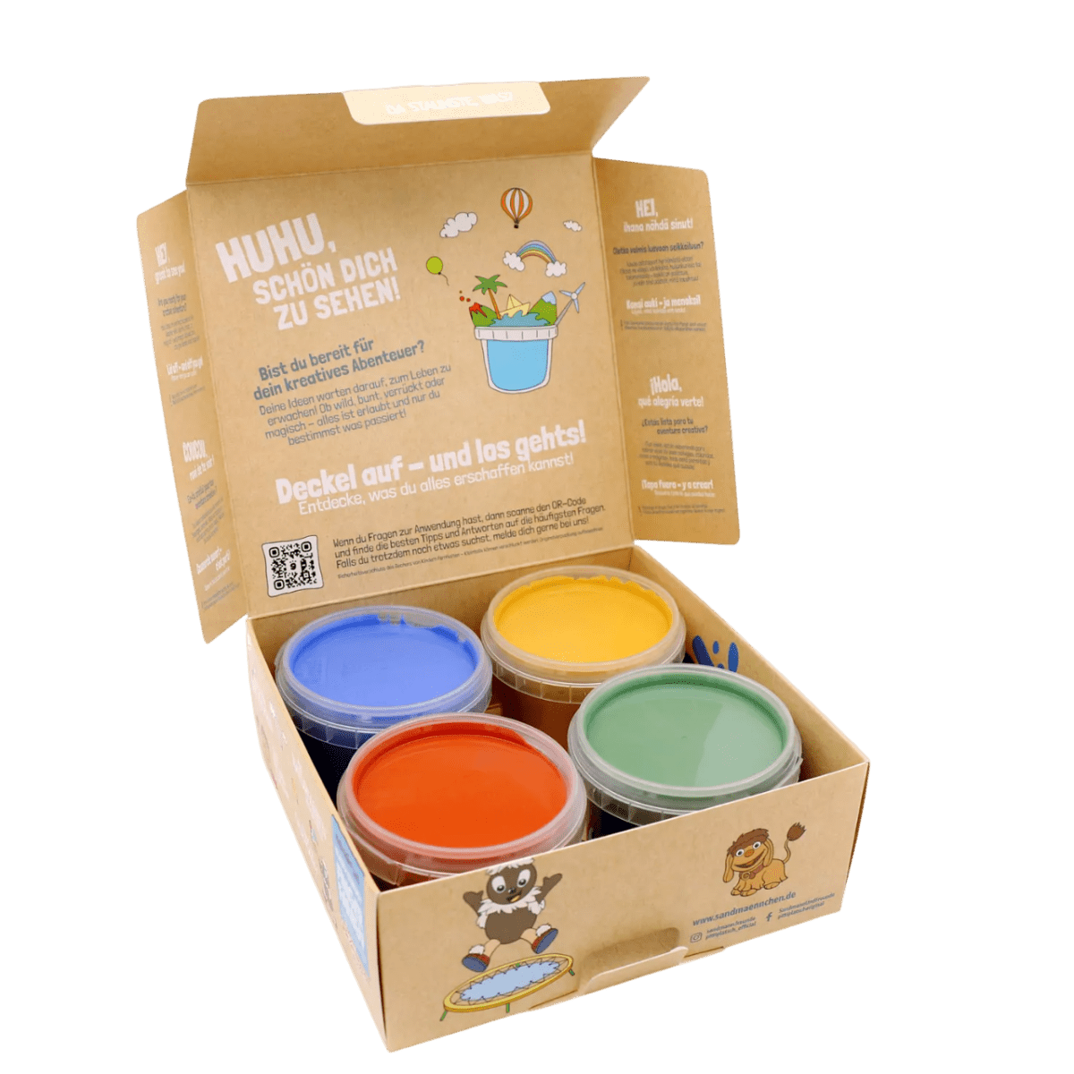 neoGRÜN - Arts & Crafts - 4 - Pack Organic Finger Paints - Platsch Quatsch - Tummy Time