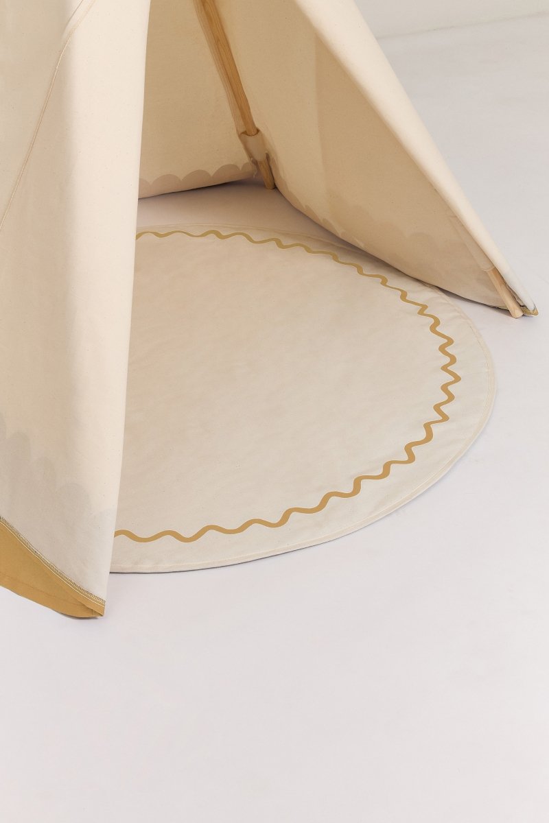 Nobodinoz Tipi Arizona Vibes - Ochre, close-up of the base