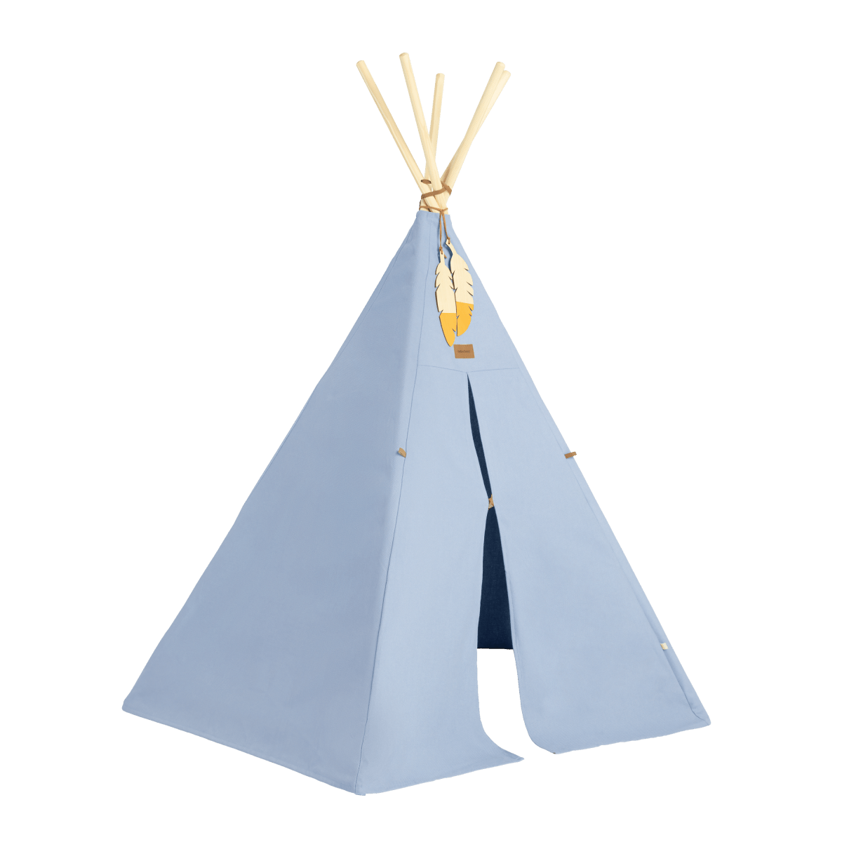 Nobodinoz Tipi Nevada - Baltic Blue, tipi with the door open
