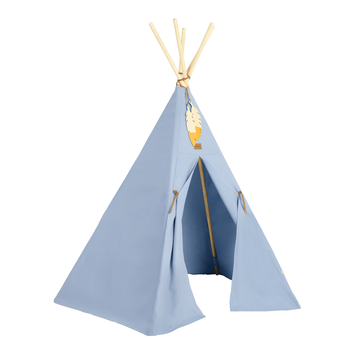 Nobodinoz Tipi Nevada - Baltic Blue, front view of the tipi