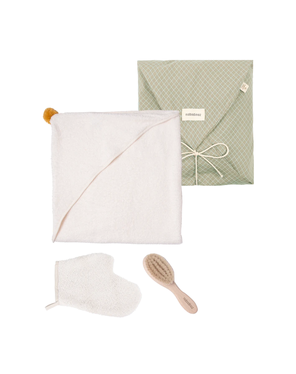 Nobodinoz - Baby Sets - So Cute Baby Bath Set - Natural - Tummy Time