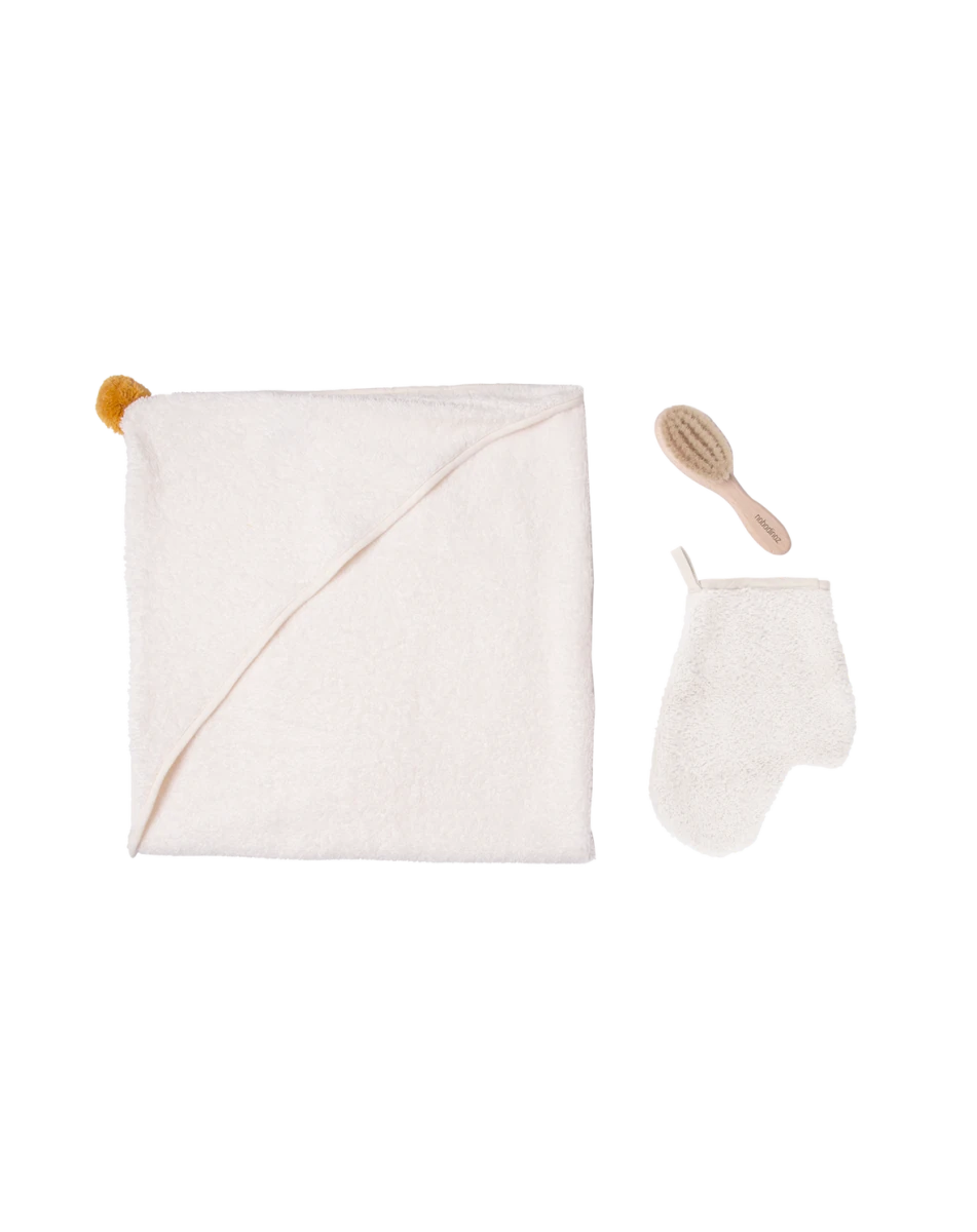 Nobodinoz - Baby Sets - So Cute Baby Bath Set - Natural - Tummy Time