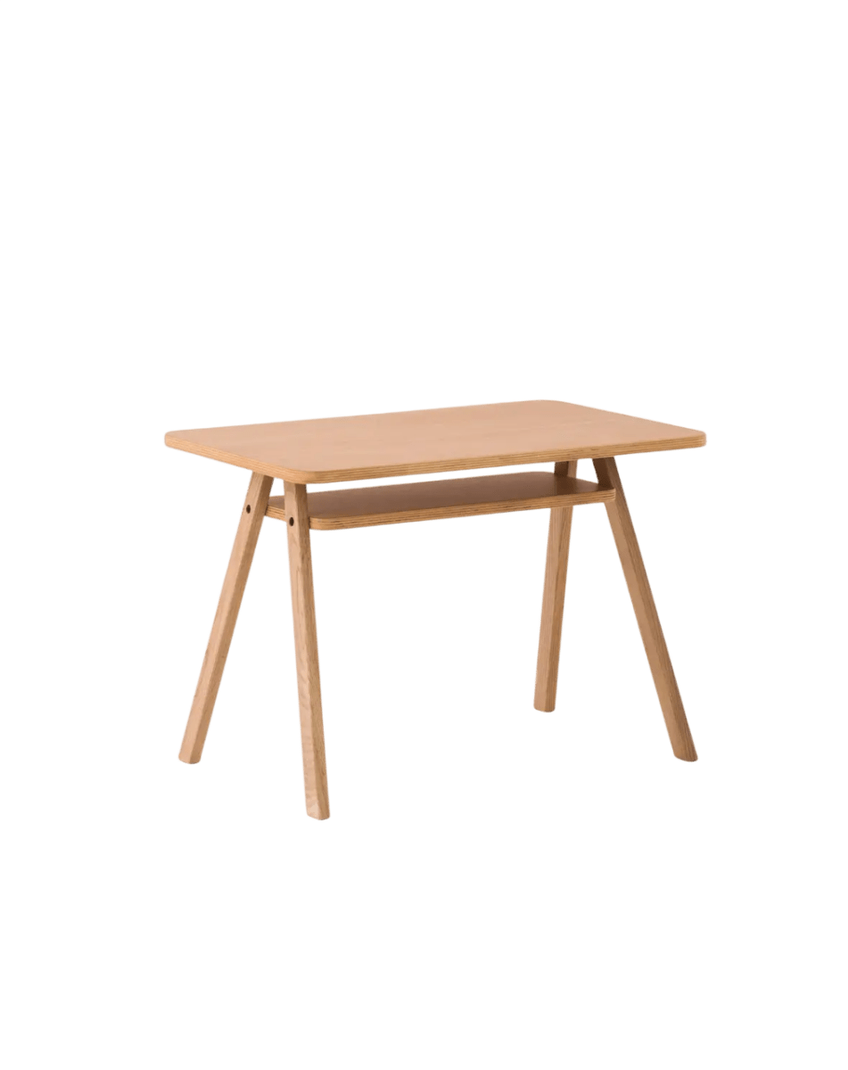 Nobodinoz - Baby Tableware - Growing Green Table and Chair - Oak Wood - Tummy Time