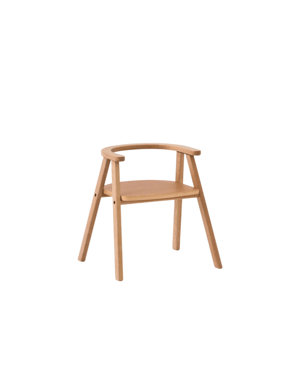 Nobodinoz - Baby Tableware - Growing Green Table and Chair - Oak Wood - Tummy Time