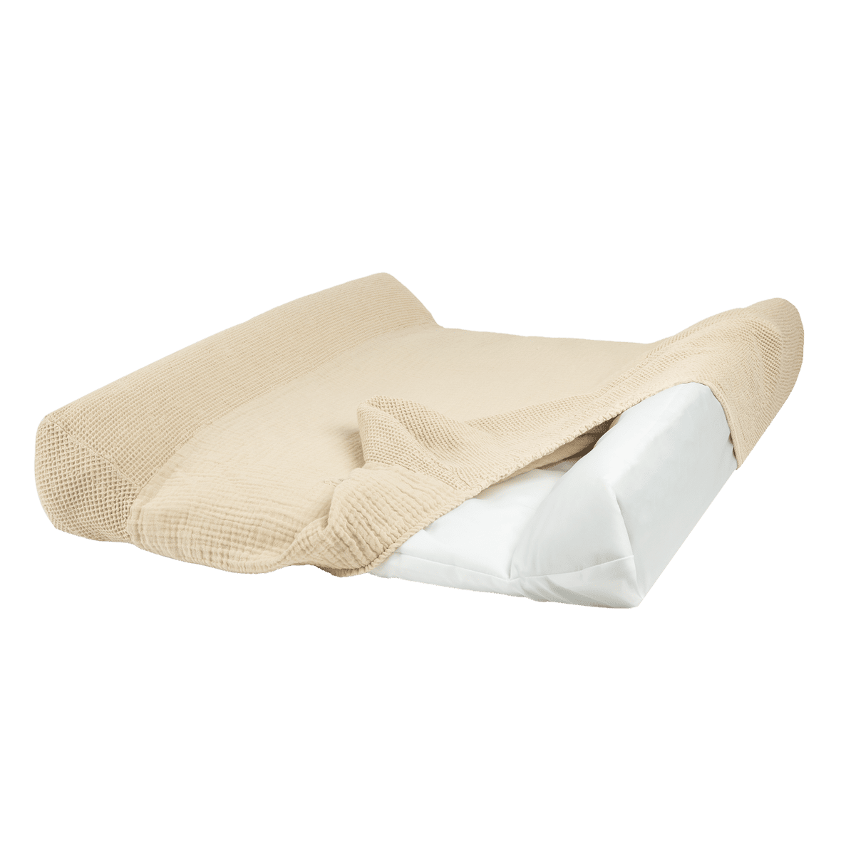 Nobodinoz - Changing Pads & Changing Tables - Wabi - Sabi Waterproof Baby Changing Mat & Washed Cotton Cover - Ginger - Tummy Time