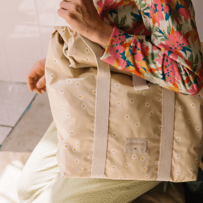 Nobodinoz - Nursery & Diaper Bags - Sunshine Family Cooler Bag - Daisies - Tummy Time