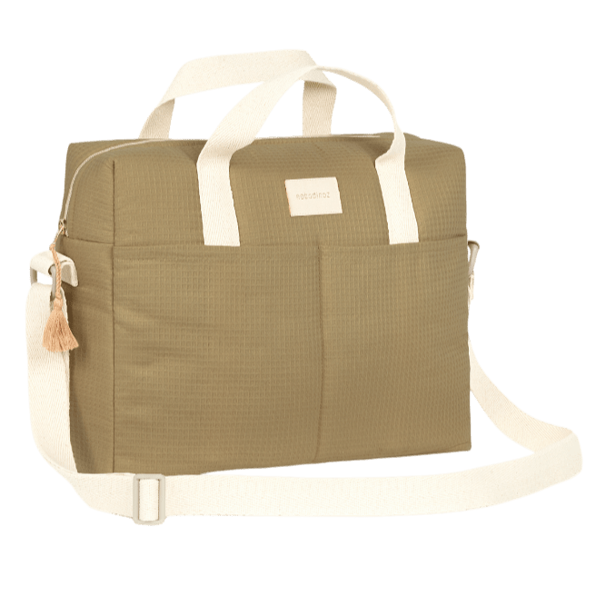 Nobodinoz - Nursery & Diaper Bags - Waterproof Changing Bag Gala Opera - Olive Green - Tummy Time