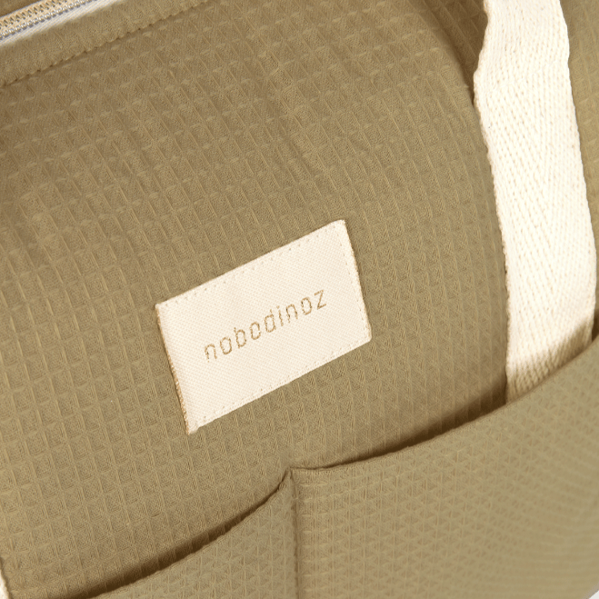 Nobodinoz - Nursery & Diaper Bags - Waterproof Changing Bag Gala Opera - Olive Green - Tummy Time
