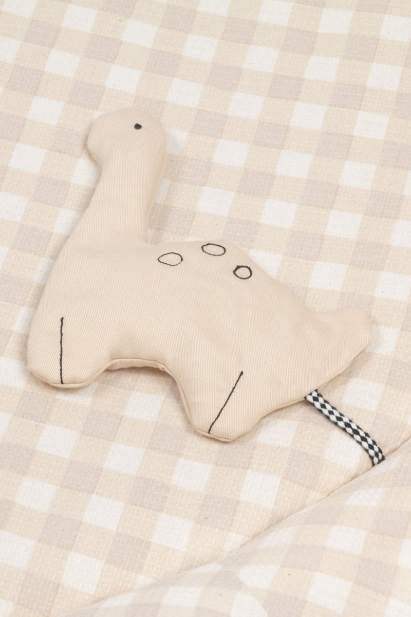 Nobodinoz Round Activity Nest Playground - Dinos, cream dino toy visible