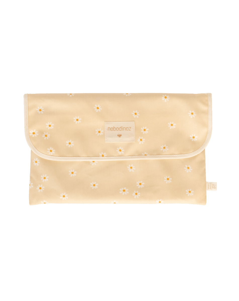 Nobodinoz Waterproof Picnic Blanket Sunshine - Daisies, folded
