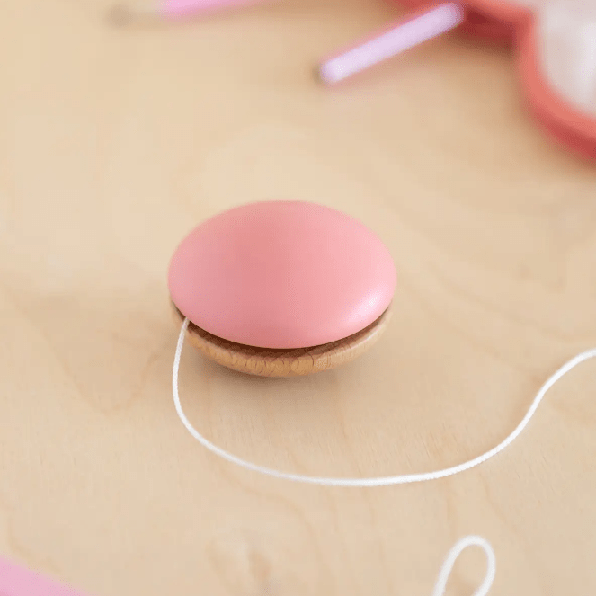 Nobodinoz - Sports & Outdoor Games - Wooden Yoyo - Indian Pink - Tummy Time