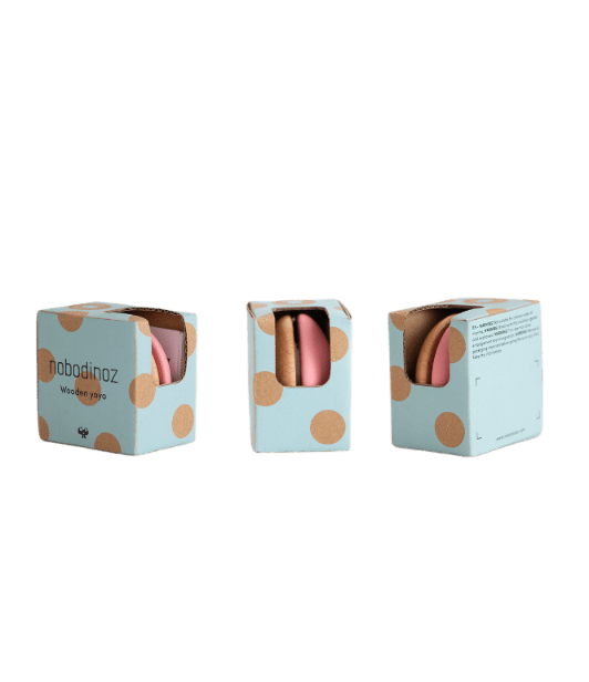 Nobodinoz - Sports & Outdoor Games - Wooden Yoyo - Indian Pink - Tummy Time