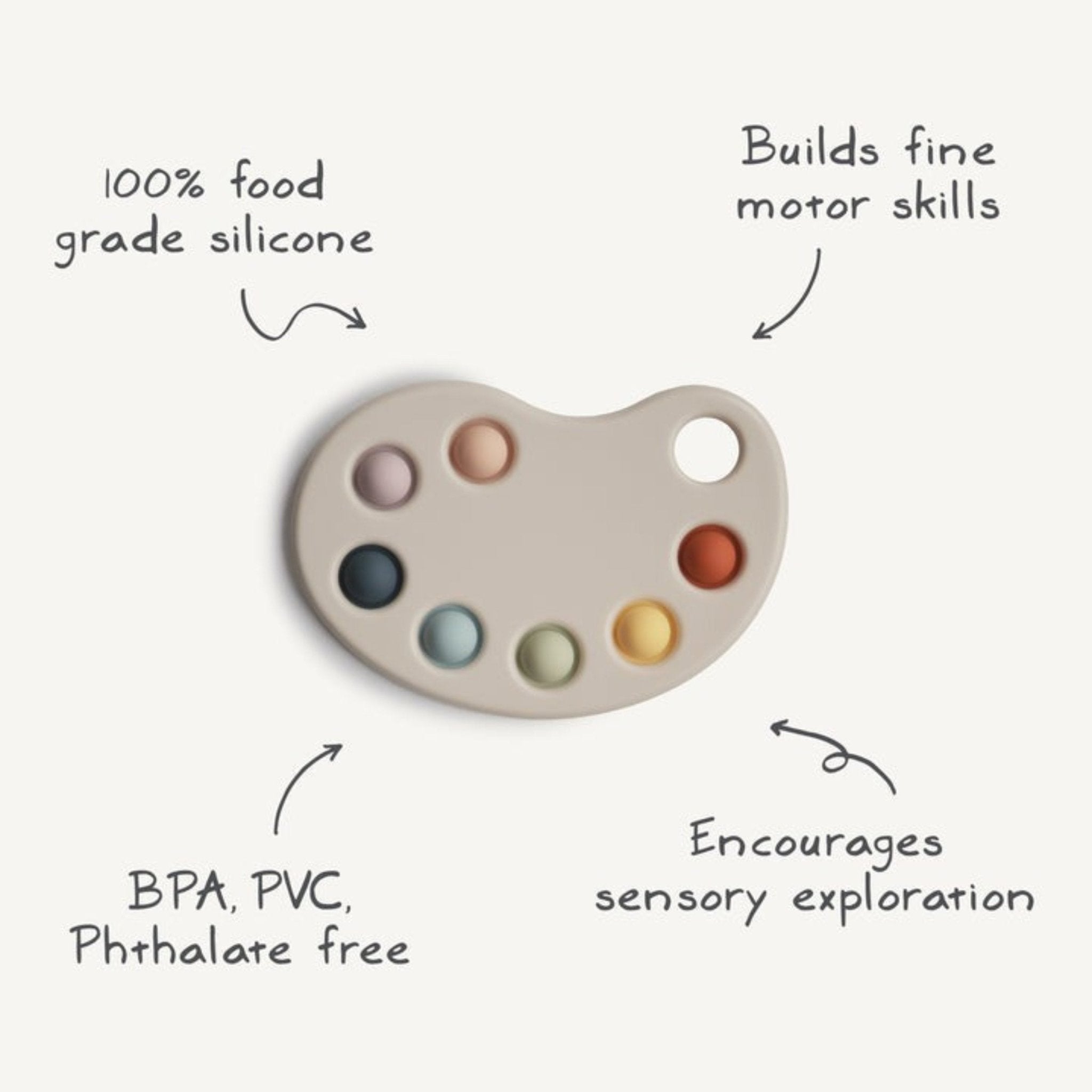 Mushie - Educational Games - Press Toy - Paint Palette - Tummy Time