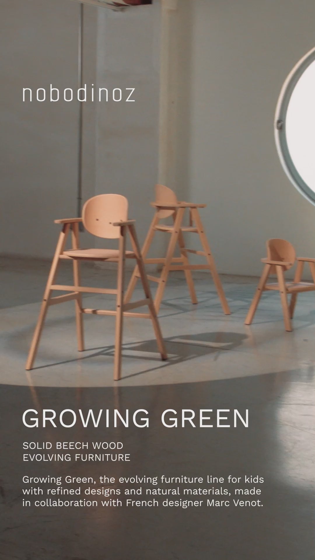 Nobodinoz Growing Green evolving chair 3 in 1 - Beech Wood