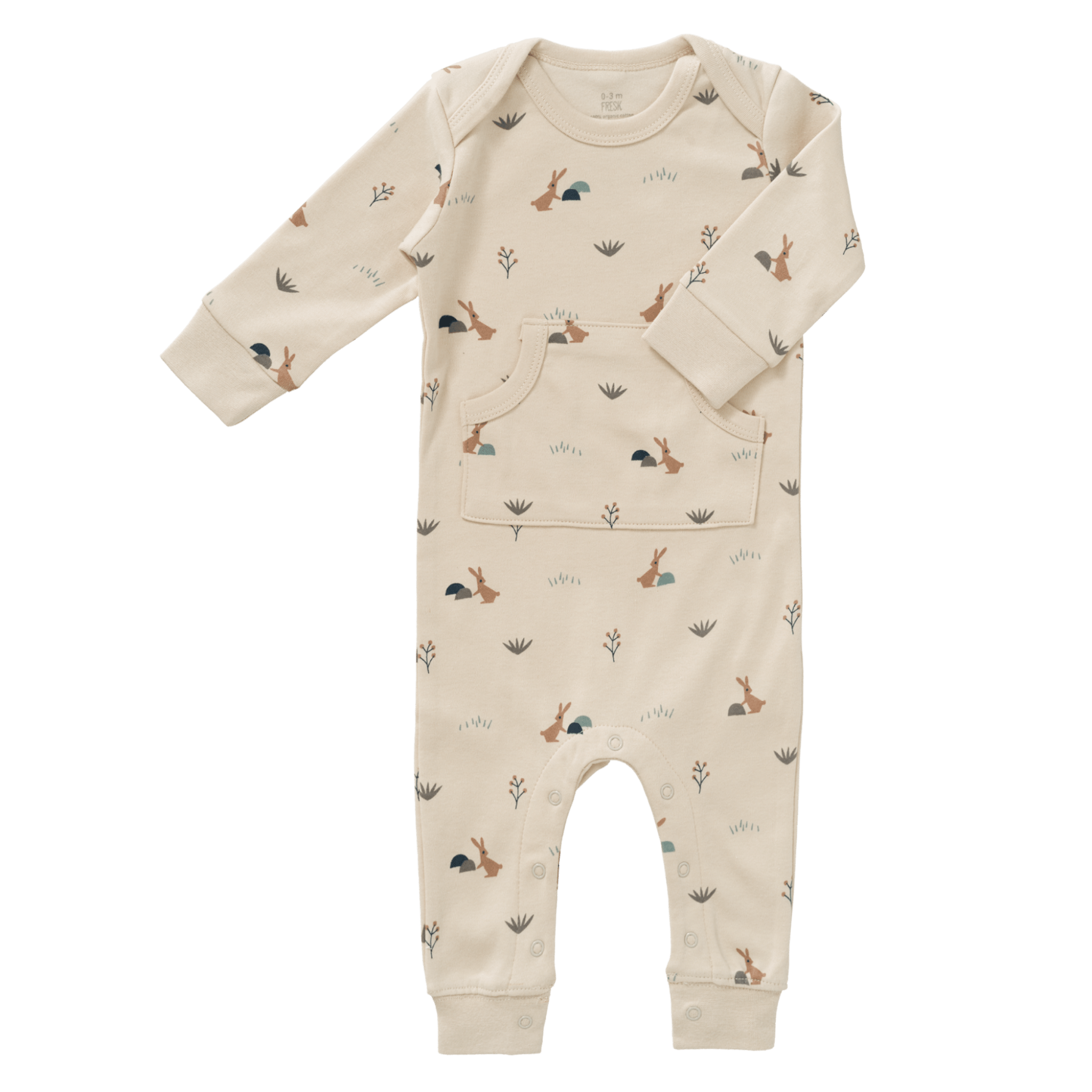 Fresk - Baby Onesis, Rompers & Pyjamas - Pyjama - Rabbit Sandshell - Tummy Time