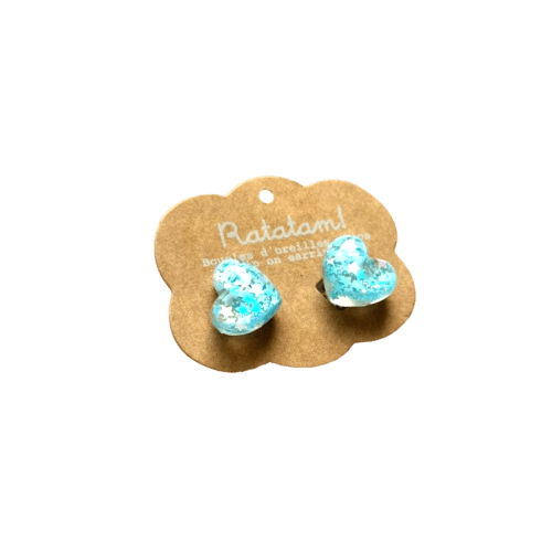 Ratatam! - Jewellery, Watches & Pins - Heart Clip - on Earrings – Blue - Tummy Time