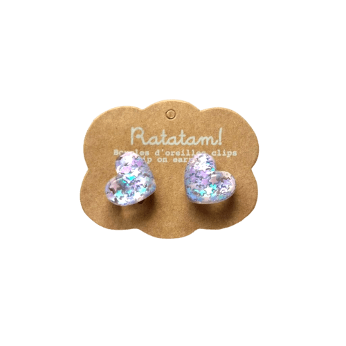 Ratatam! - Jewellery, Watches & Pins - Heart Clip - on Earrings – Purple - Tummy Time