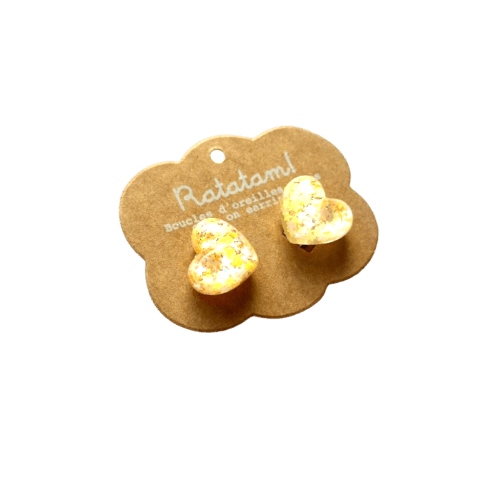 Ratatam! - Jewellery, Watches & Pins - Heart Clip - on Earrings – Yellow - Tummy Time