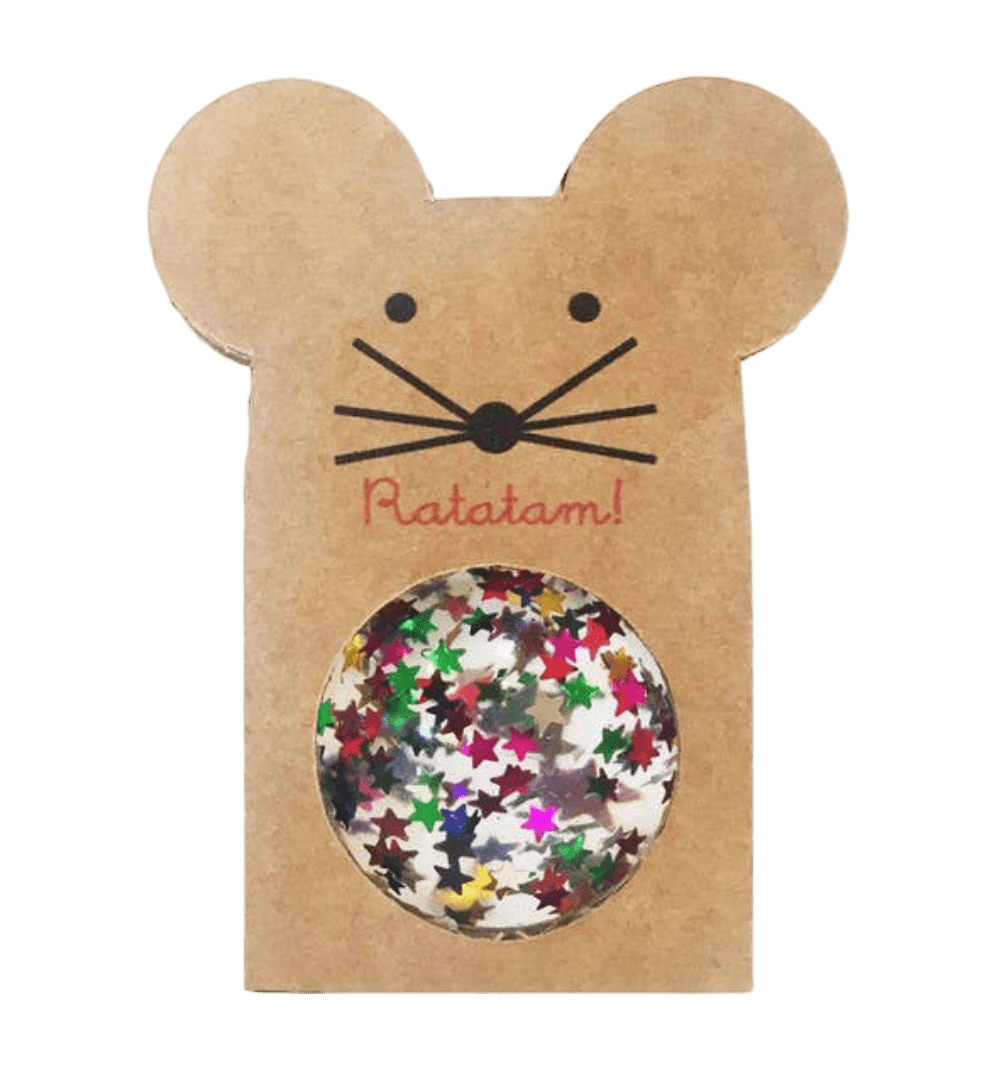 Ratatam! - Sports & Outdoor Games - Glitter Mouse Bouncing Ball – Stars - Tummy Time