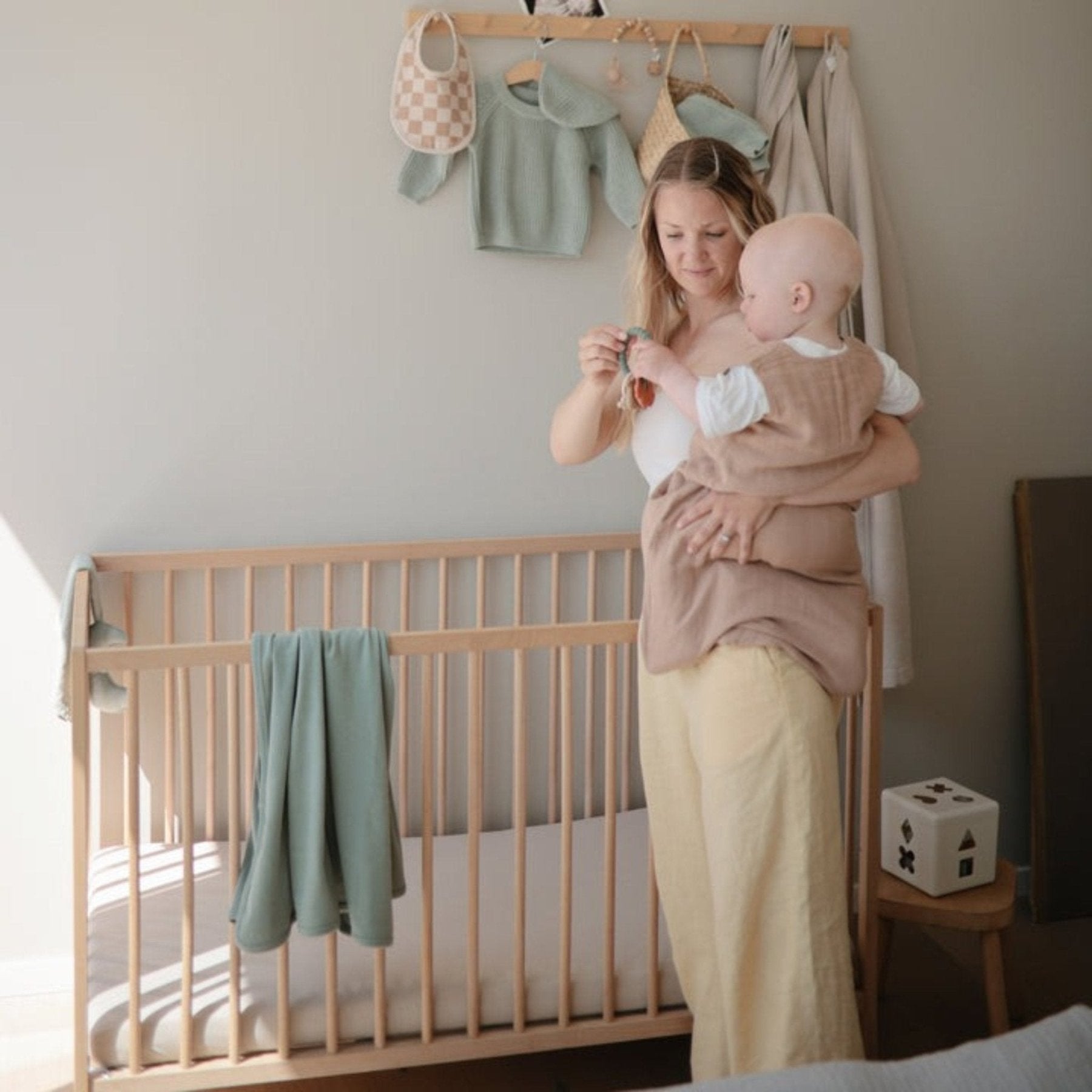 Mushie - Sleeping Bags, Blankets & Bed Bumpers - Ribbed Baby Blanket - Roman Green - Tummy Time