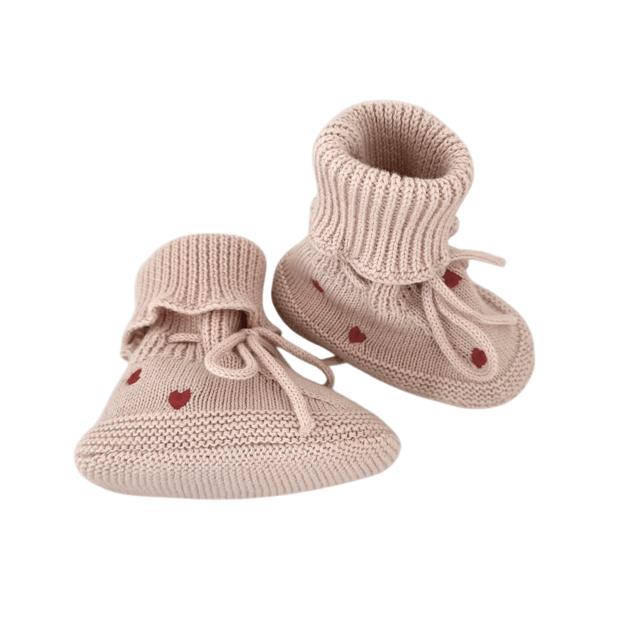 Saga Copenhagen - Baby Footwear - Booties - Heart - Tummy Time