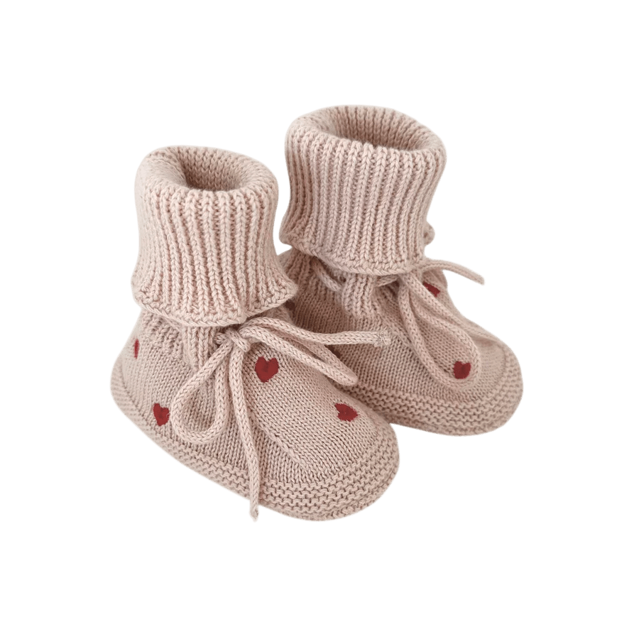 Saga Copenhagen - Baby Footwear - Booties - Heart - Tummy Time