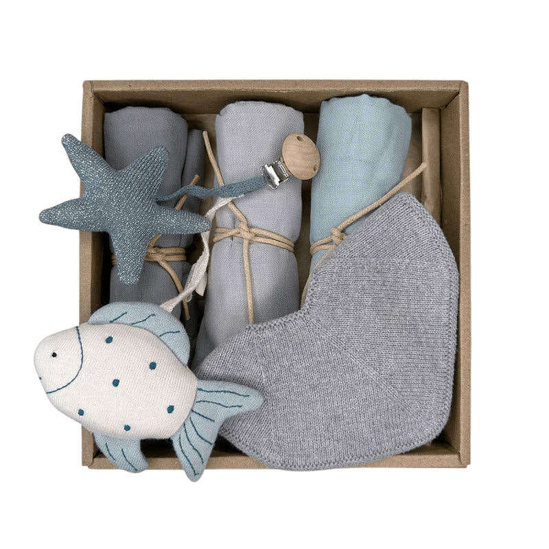 Saga Copenhagen - Baby Sets - Baby Gift Box - Shades of Aqua Sea - Tummy Time