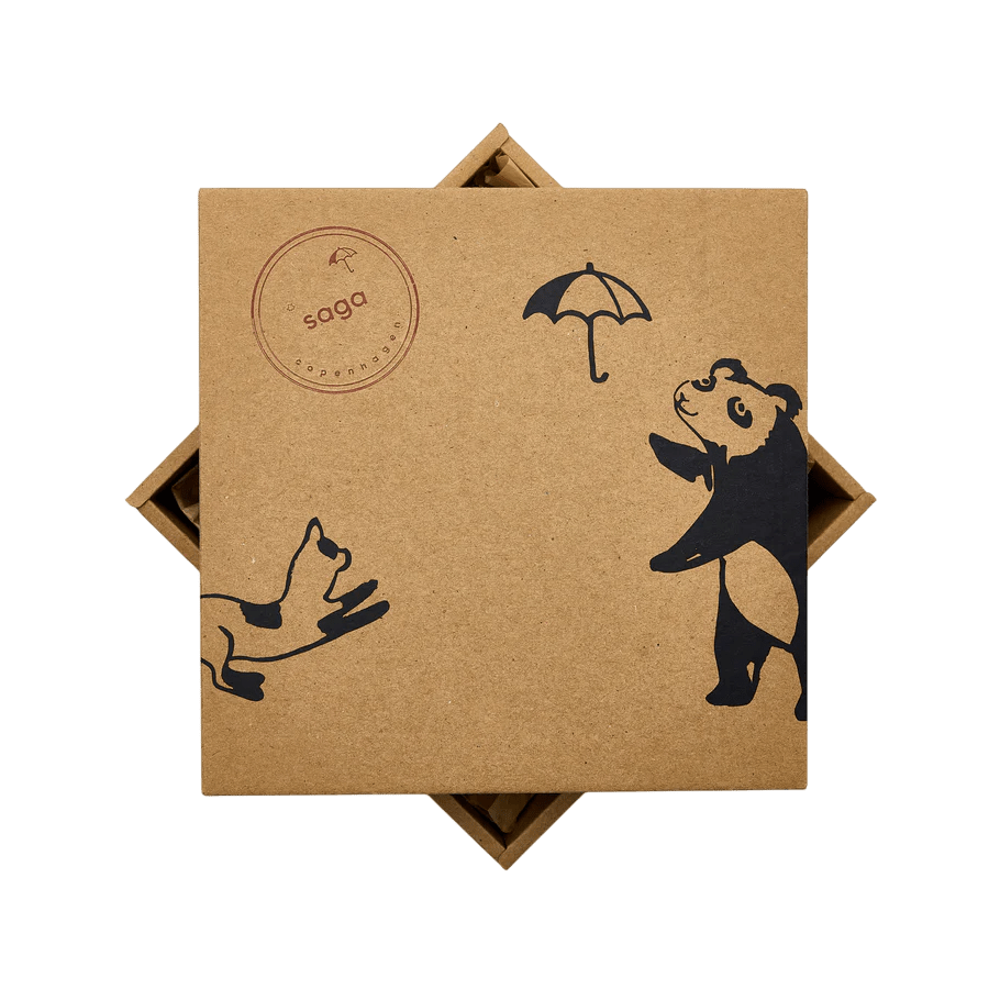 Saga Copenhagen - Baby Sets - Embroidered Box - Blueberry on Khaki - Tummy Time