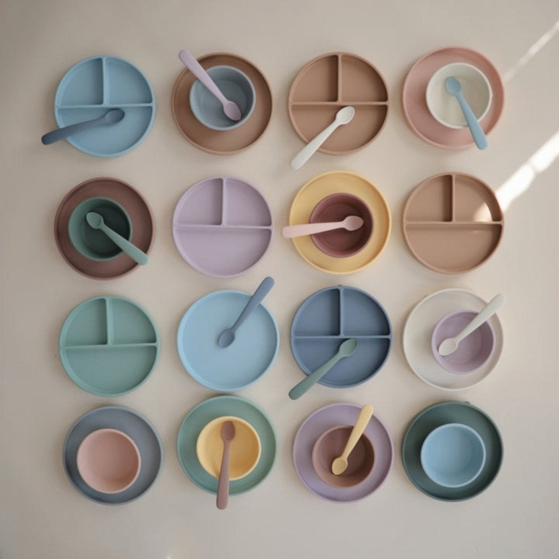 Mushie - Baby Tableware - Silicone Bowl - Powder Blue - Tummy Time
