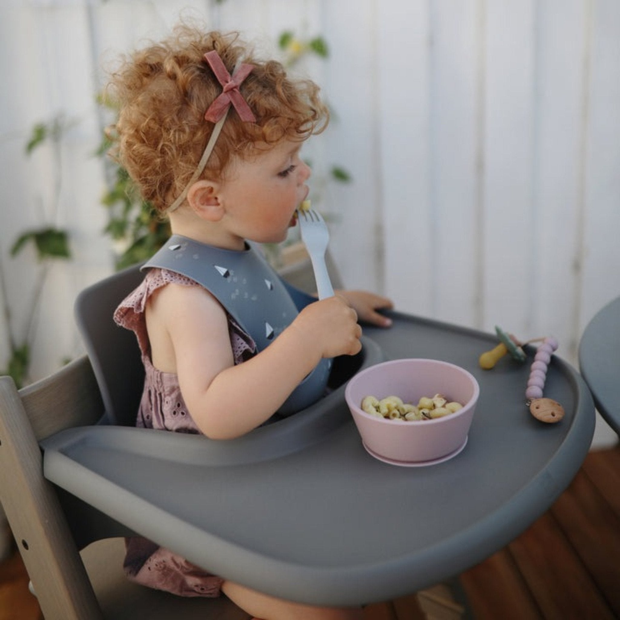 Mushie - Baby Tableware - Silicone Bowl - Soft Lilac - Tummy Time