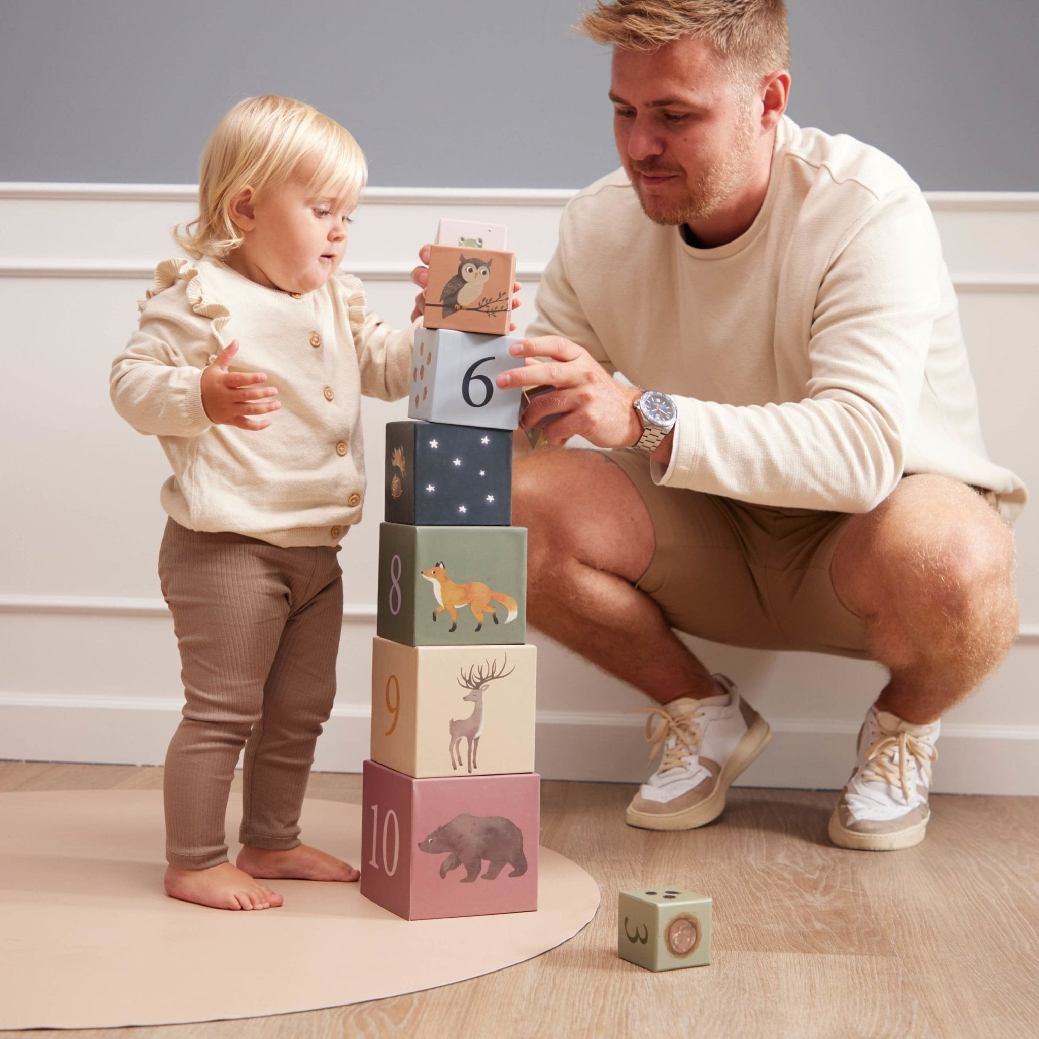 Filibabba - Educational Games - Stacking Blocks - Nordic Animals - Tummy Time