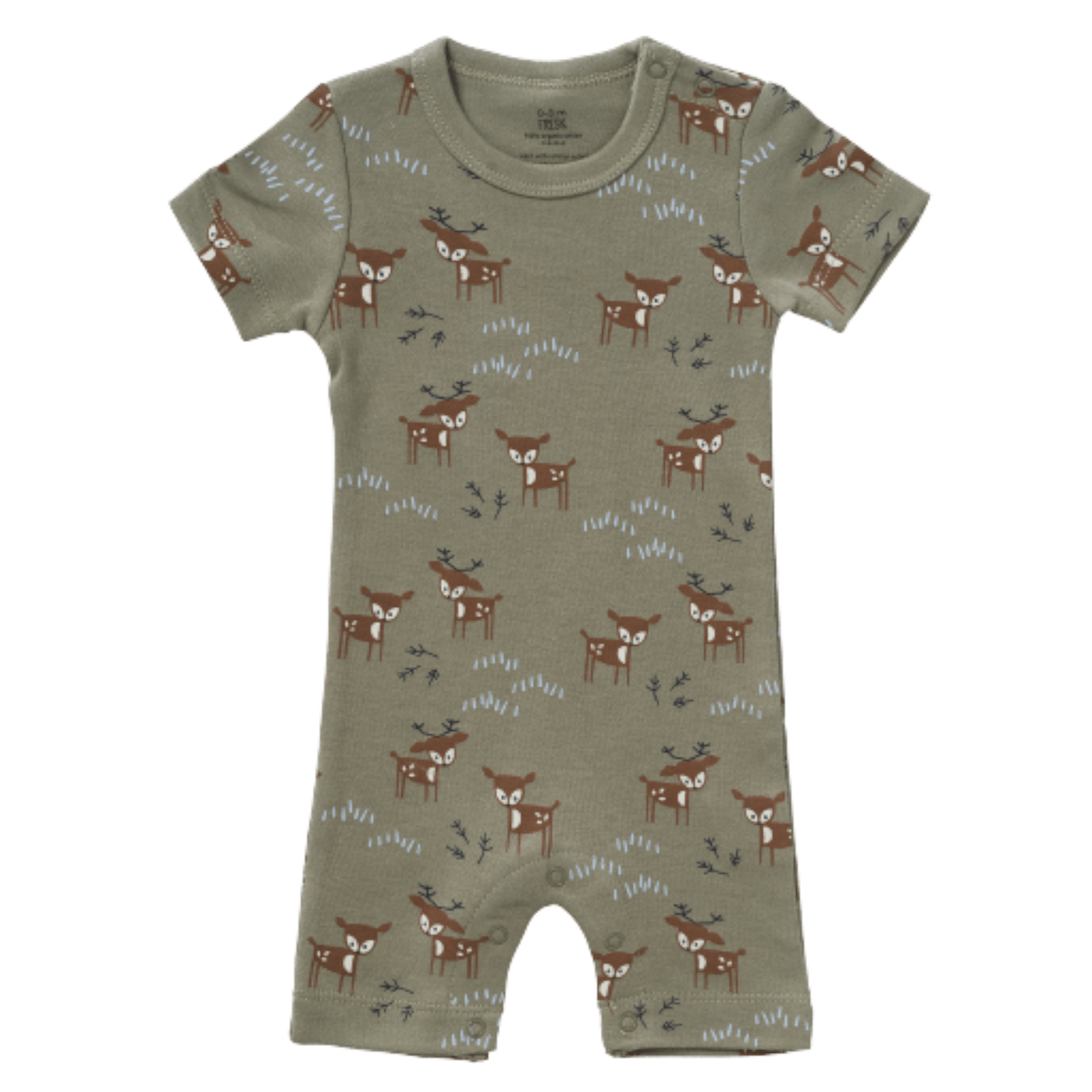 Fresk - Baby Onesis, Rompers & Pyjamas - Summer Suit - Deer Olive - Tummy Time