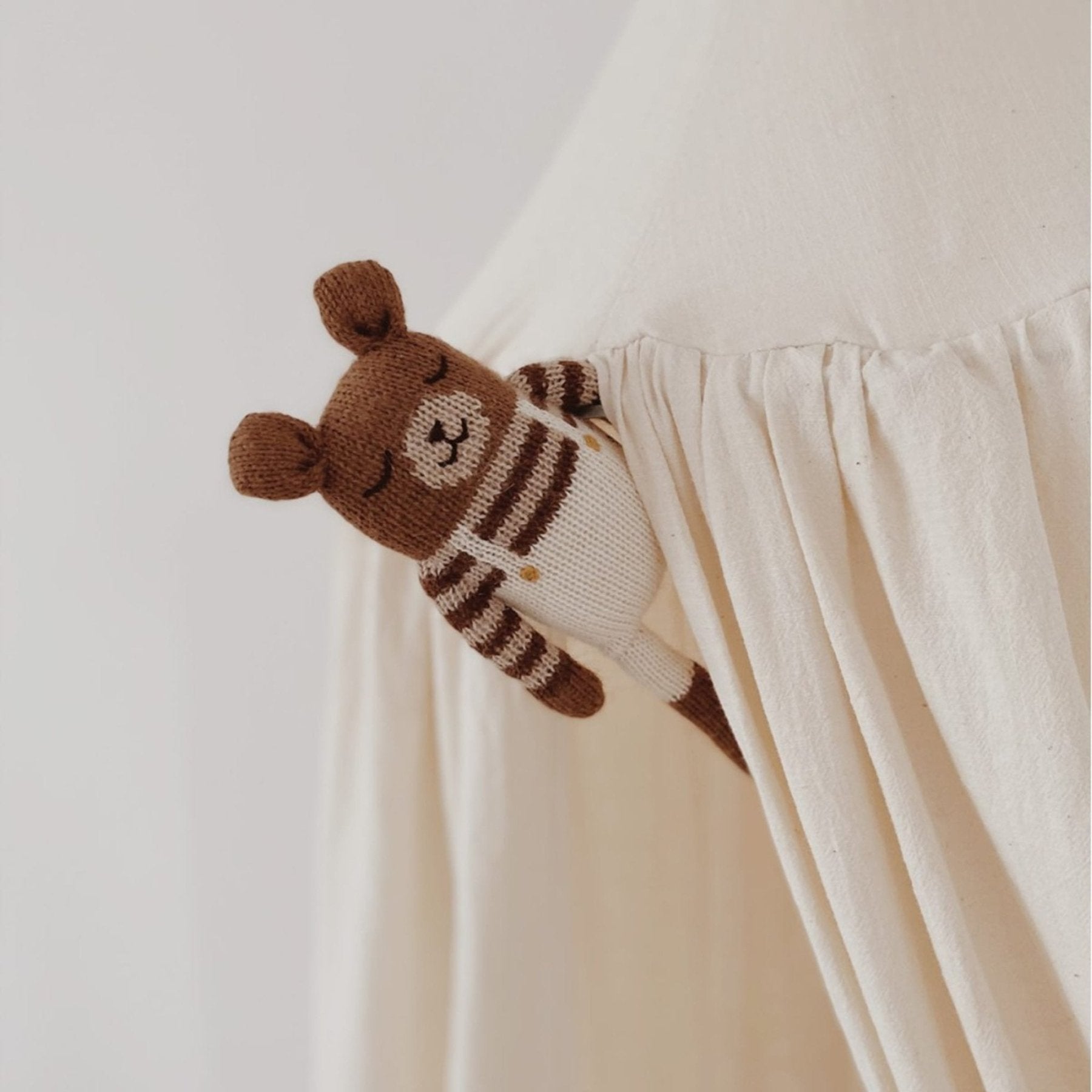 Main Sauvage - Plush Toys - Teddy Knit Toy - Nut Overalls - Tummy Time
