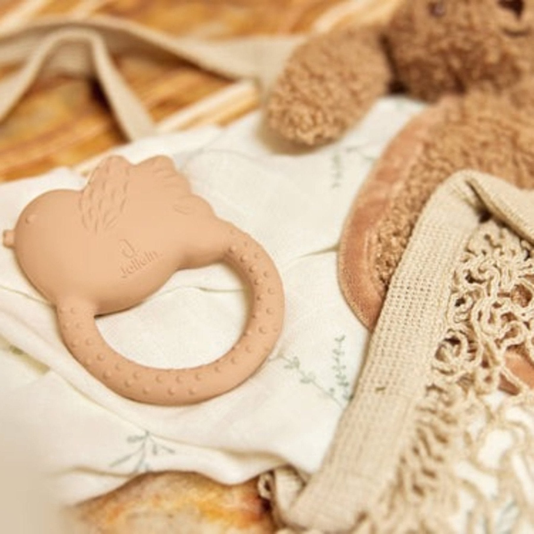 Jollein - Baby Teethers - Teething Ring Rubber - Lovely Birds - Tummy Time
