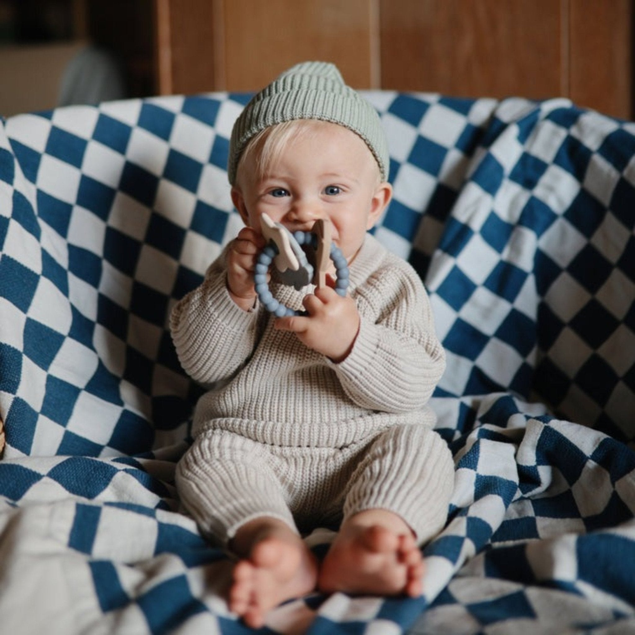 Mushie - Baby Teethers - Teething Ring - Space - Tummy Time