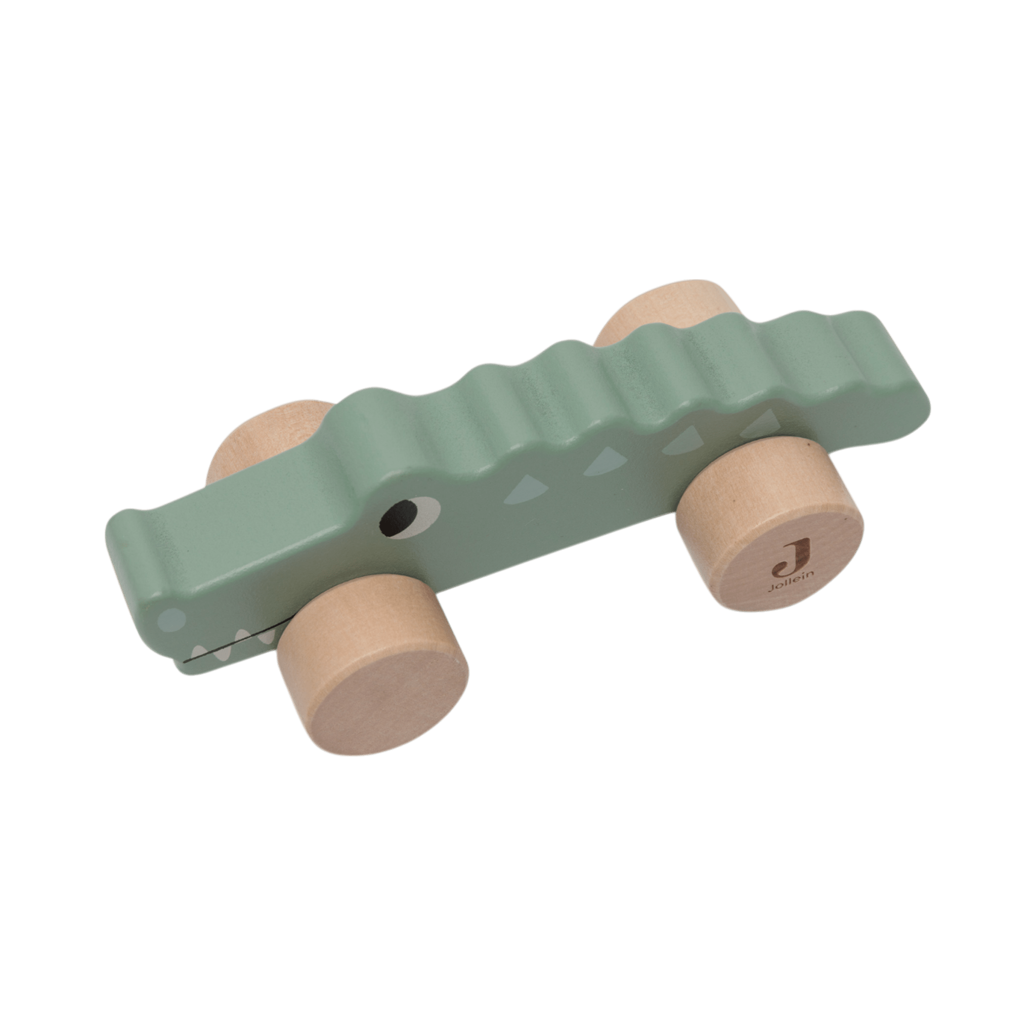 Jollein - Baby Toys & Rattles - Wooden Crocodile on Wheels - Jungle Jambo - Tummy Time