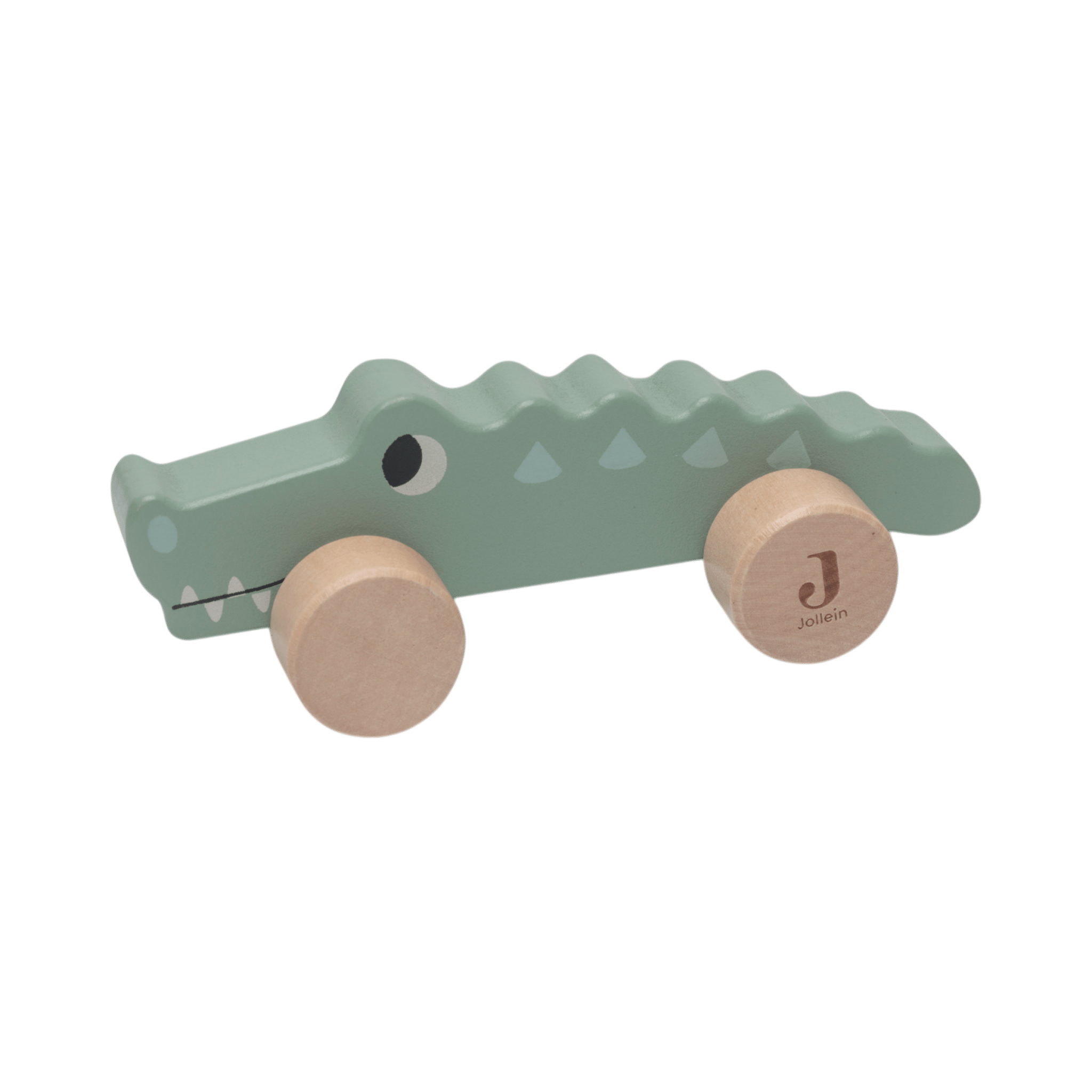 Jollein - Baby Toys & Rattles - Wooden Crocodile on Wheels - Jungle Jambo - Tummy Time