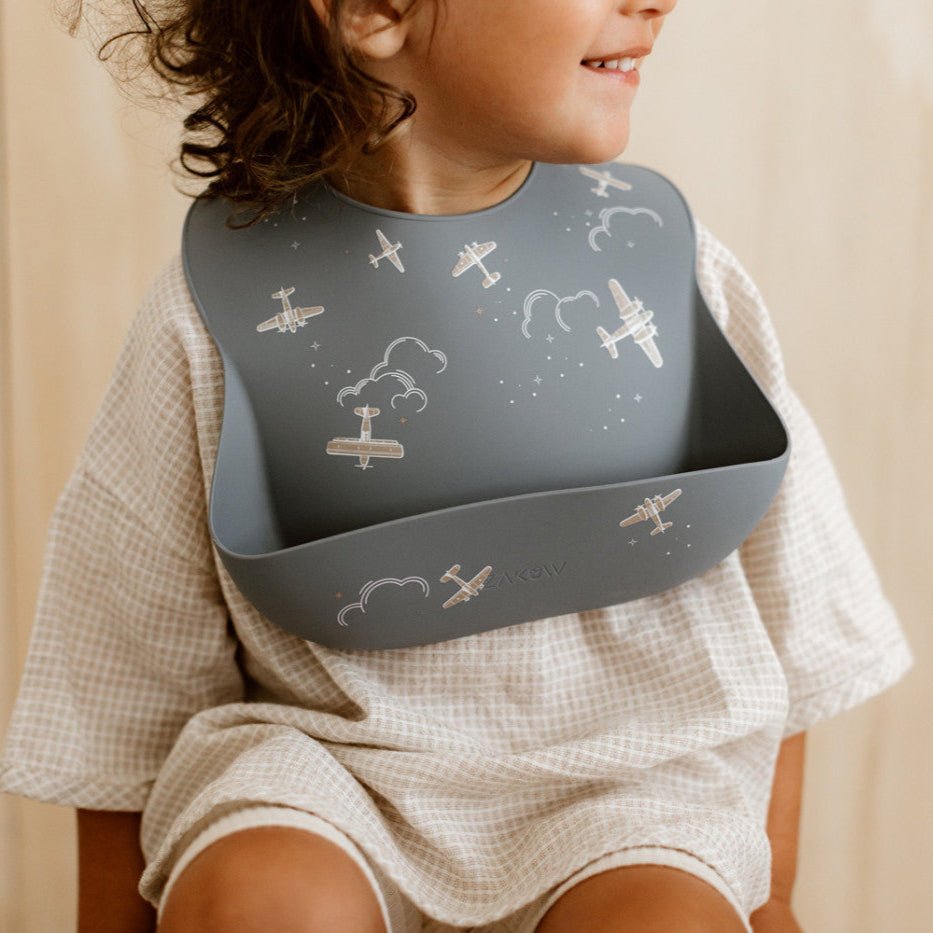 Zakuw - Bibs - Silicone Bib - Aviator - Tummy Time
