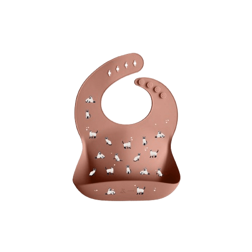 Zakuw - Bibs - Silicone Bib - Minouche Rose - Tummy Time