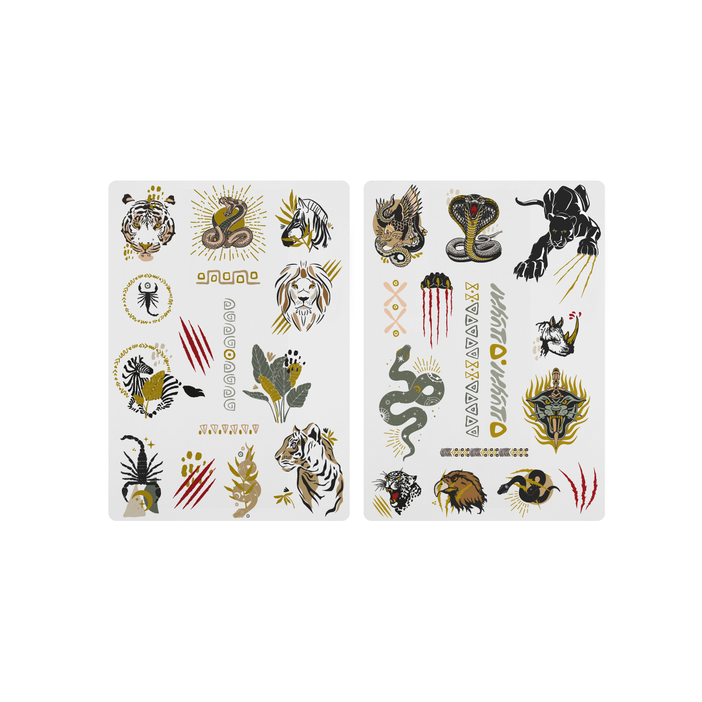 Zakuw - Kids Small Accessories - 30 - Pack Temporary Tattoos - Wild - Tummy Time